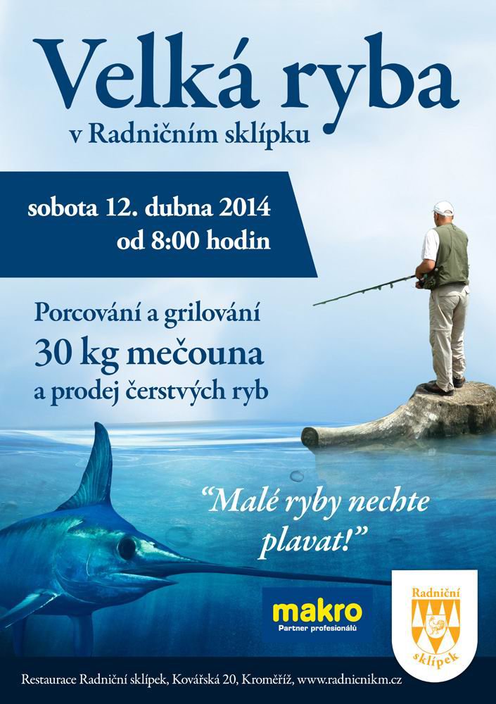 Porcování a grilování mečouna a prodej čerstvých ryb