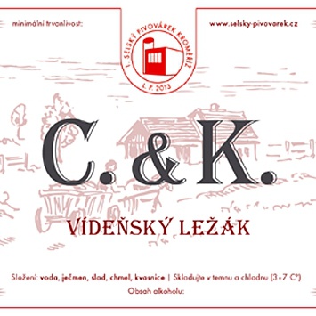 C.&K. Vídeňský ležák – 1. Selský pivovárek Kroměříž